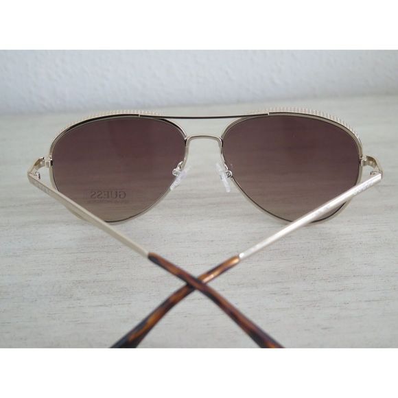 Guess GF0350 Women's Gold Tone Metal Frame Brown Gradient Aviator Sunglasses - Picture 2 of 11